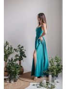 Ragyogó Zöld Maxi Ruha - Keresztpántos Elegancia és Stílus