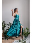 Ragyogó Zöld Maxi Ruha - Keresztpántos Elegancia és Stílus