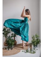 Ragyogó Zöld Maxi Ruha - Keresztpántos Elegancia és Stílus
