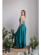 Ragyogó Zöld Maxi Ruha - Keresztpántos Elegancia és Stílus