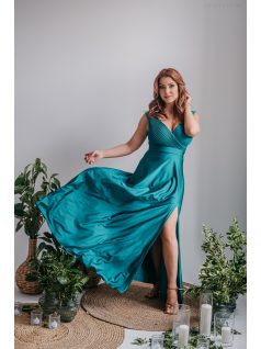 Ragyogó Zöld Ujjatlan Maxi Ruha - Elegancia és Női Kifinomultság
