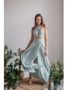 Eliza - jade zöld színű különleges maxi ruha elasztikus anyagból