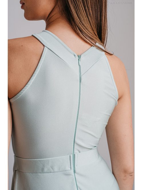 Eliza - jade zöld színű különleges maxi ruha elasztikus anyagból