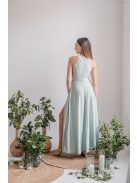 Eliza - jade zöld színű különleges maxi ruha elasztikus anyagból