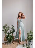 Heather - jade zöld színű V kivágású maxi ruha 