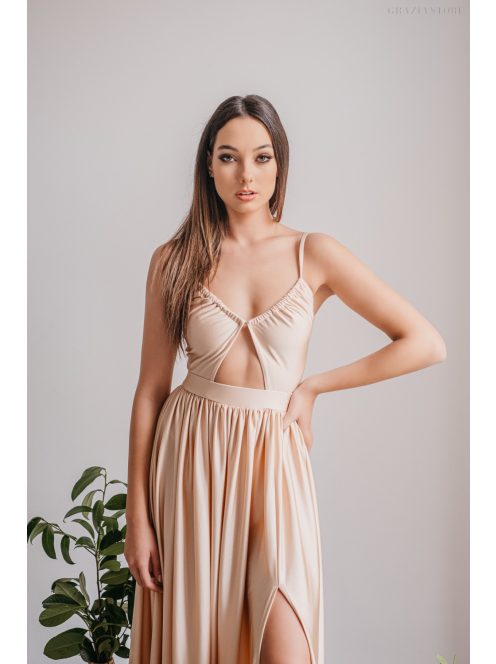 Fiatalos és Trendi Maxi Ruha - Pezsgő Színű Elegancia