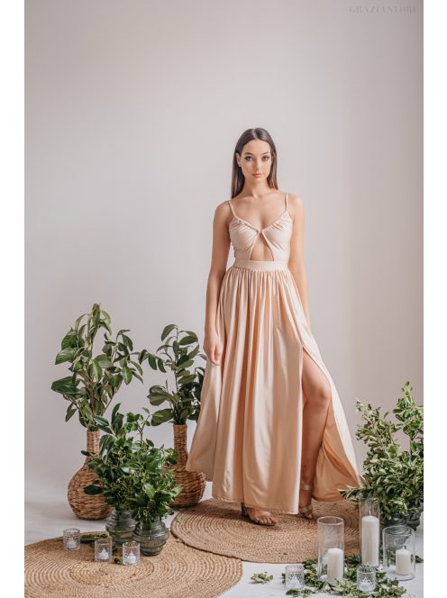 Fiatalos és Trendi Maxi Ruha - Pezsgő Színű Elegancia