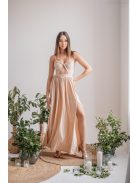 Lidia - különleges maxi ruha make-up színben 