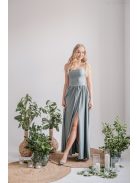 Madleine - foresty zöld maxi ruha hátán pántokkal elasztikus anyagból