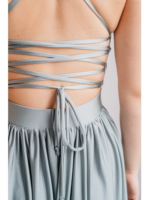 Foresty zöld maxi ruha hátán pántokkal elasztikus anyagból.