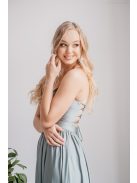 Foresty zöld maxi ruha hátán pántokkal elasztikus anyagból.
