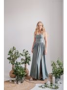 Madleine - foresty zöld maxi ruha hátán pántokkal elasztikus anyagból
