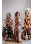 Rebeka - coffee-cream színű elasztikus anyagú crop top