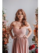 Rebeka - coffee-cream színű elasztikus anyagú crop top