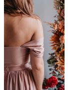 Rebeka - coffee-cream színű elasztikus anyagú crop top