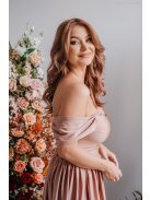 Rebeka - coffee-cream színű elasztikus anyagú crop top