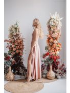 Sophie – Vékony pántos, szív kivágású maxi ruha coffee-cream színben