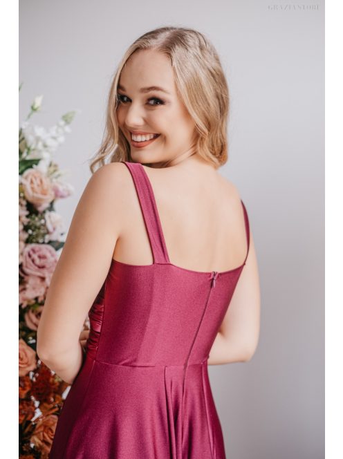 Zoe – bolero színű maxi ruha elasztikus anyagból