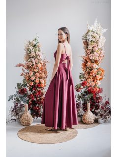   Dália – bolero színű maxi furfangos hátrésszel elasztikus anyagból