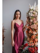 Zenina – V-kivágású maxi ruha spagetti pántokkal bolero színben 