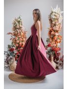 Zenina – V-kivágású maxi ruha spagetti pántokkal bolero színben 