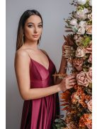 Zenina – V-kivágású maxi ruha spagetti pántokkal bolero színben 