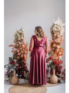 Polli ujjakkal - átlapolt, bordázott mellrészű bolero maxi ruha tüll ujjakkal