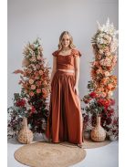 Rebeka – dattero színű elasztikus anyagú crop top