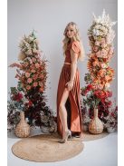 Rebeka – dattero színű elasztikus anyagú crop top