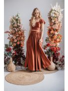 Romantikus crop top rozsdabarna színben alkalmakra. 