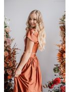 Rebeka – dattero színű elasztikus anyagú crop top