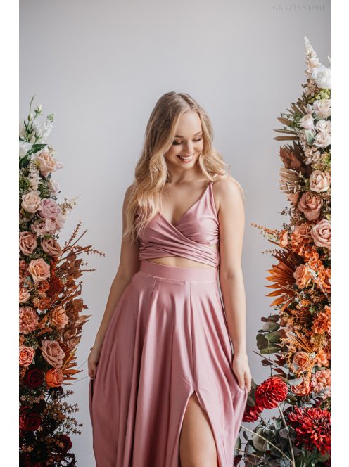 Yvonne - elasztikus anyagú maxi ruha keresztezett felsővel shiva színben