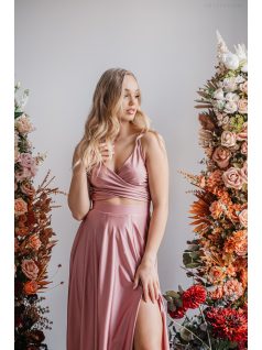   Yvonne - elasztikus anyagú maxi ruha keresztezett felsővel shiva színben