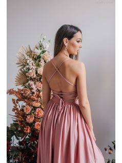   Madleine – shiva színű maxi ruha hátán pántokkal elasztikus anyagból