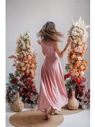 Mályva maxi ruha egyedi felsőrésszel, átlapolt szoknyával.