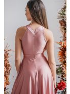 Mályva maxi ruha egyedi felsőrésszel, átlapolt szoknyával.