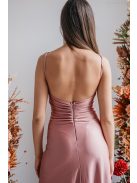 Emili- V-kivágású, ráncolt maxi ruha, vékony pántokkal shiva színben