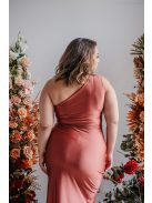 Lili - kenya színű csavart elejű szűk fazonú maxi ruha 