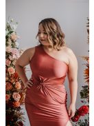 Lili - kenya színű csavart elejű szűk fazonú maxi ruha 