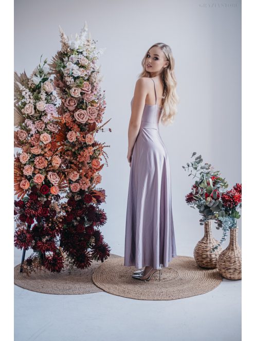 Abigél – átlapolt mellrészű alchimia színű maxi ruha 