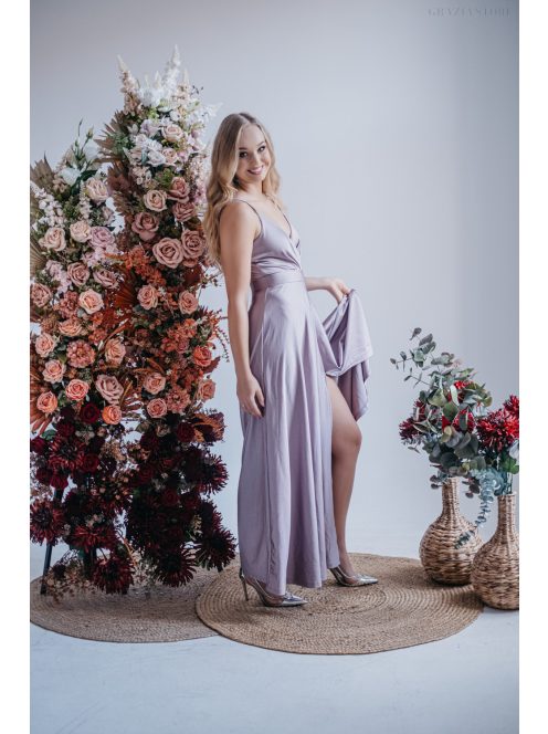 Abigél – átlapolt mellrészű alchimia színű maxi ruha 