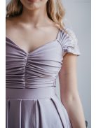 Ráncolt felsőrészű, romantikus ujjú alchimia színű maxi ruha.