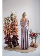 Ráncolt felsőrészű, romantikus ujjú alchimia színű maxi ruha.