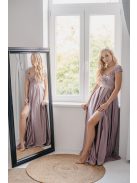 Inez – ráncolt felsőrészű, romantikus ujjú alchimia színű maxi ruha 