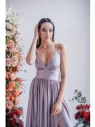 Emma - V-kivágású alchimia színű maxi ruha különleges hátrésszel