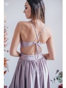 Emma - V-kivágású alchimia színű maxi ruha különleges hátrésszel