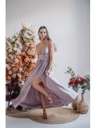 Emma - V-kivágású alchimia színű maxi ruha különleges hátrésszel