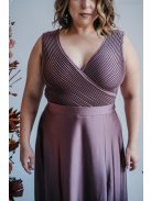 Polli - átlapolt, bordázott mellrészű, supernatural színű maxi ruha