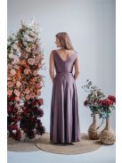 Heather - supernatural színű V kivágású maxi ruha