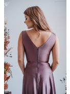 Heather - supernatural színű V kivágású maxi ruha